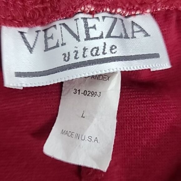 Vintage 80s 90s Deep Red Pull on Mid Rise Cigarette Pants - Picture 4 of 12